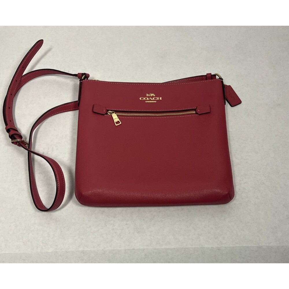 Coach Rowan File Bag Leather Crossbody – Strawberry Haze – Excellent Condition